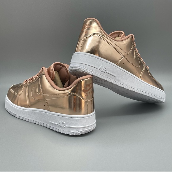 NEW Nike Air Force 1 Low White Rose Gold Sneakers Brand New - Picture 4 of 12